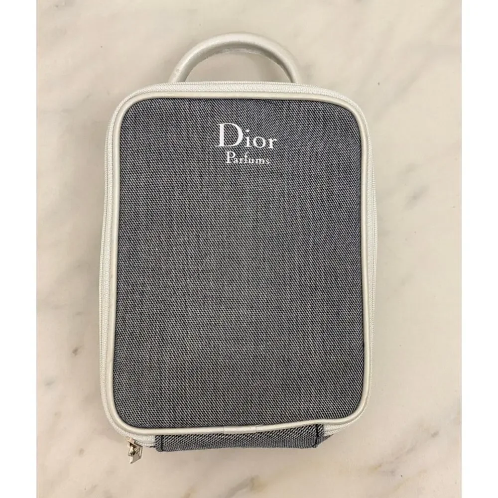 Dior Parfums Denim Vanity Toiletry Pouch Denim Style Cosmetic Case